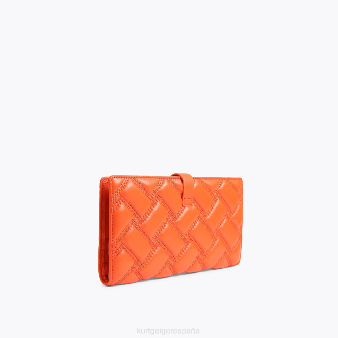 Kurt Geiger mujer cartera suave de cuero londres 2LPR275 | bolsas naranja